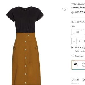 New with tags, Veronica Beard Larsen two tone midi dress, xs